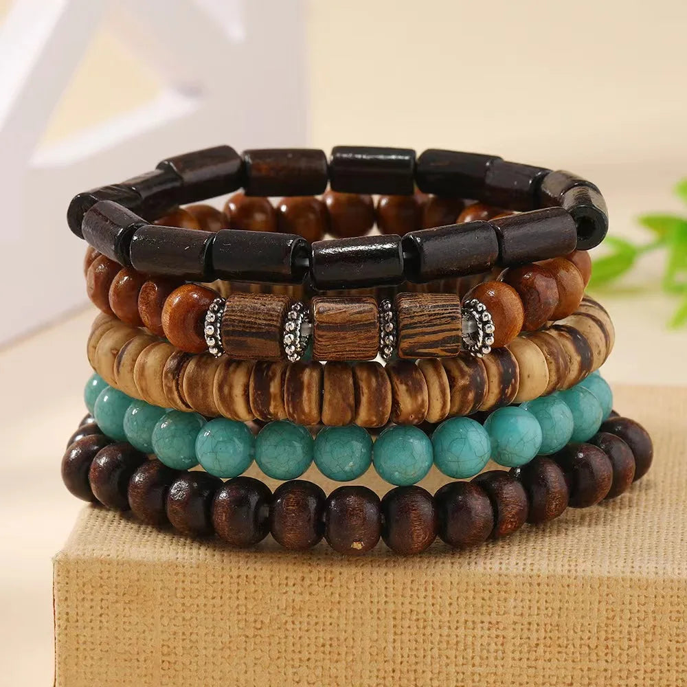 Cross Life Tree Vintage Bronze Ethnic Beads Bracelets
