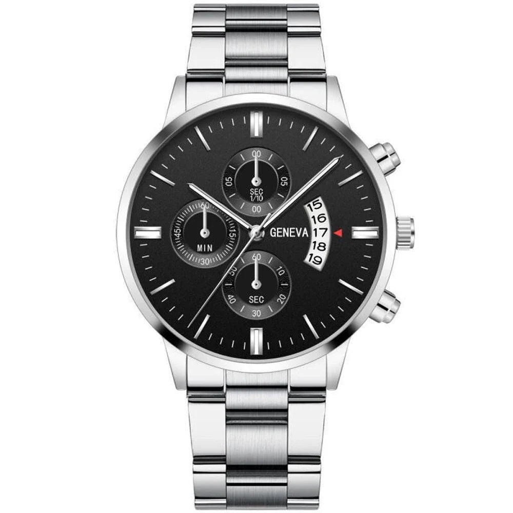 Leisure Black Stainless Steel Watch
