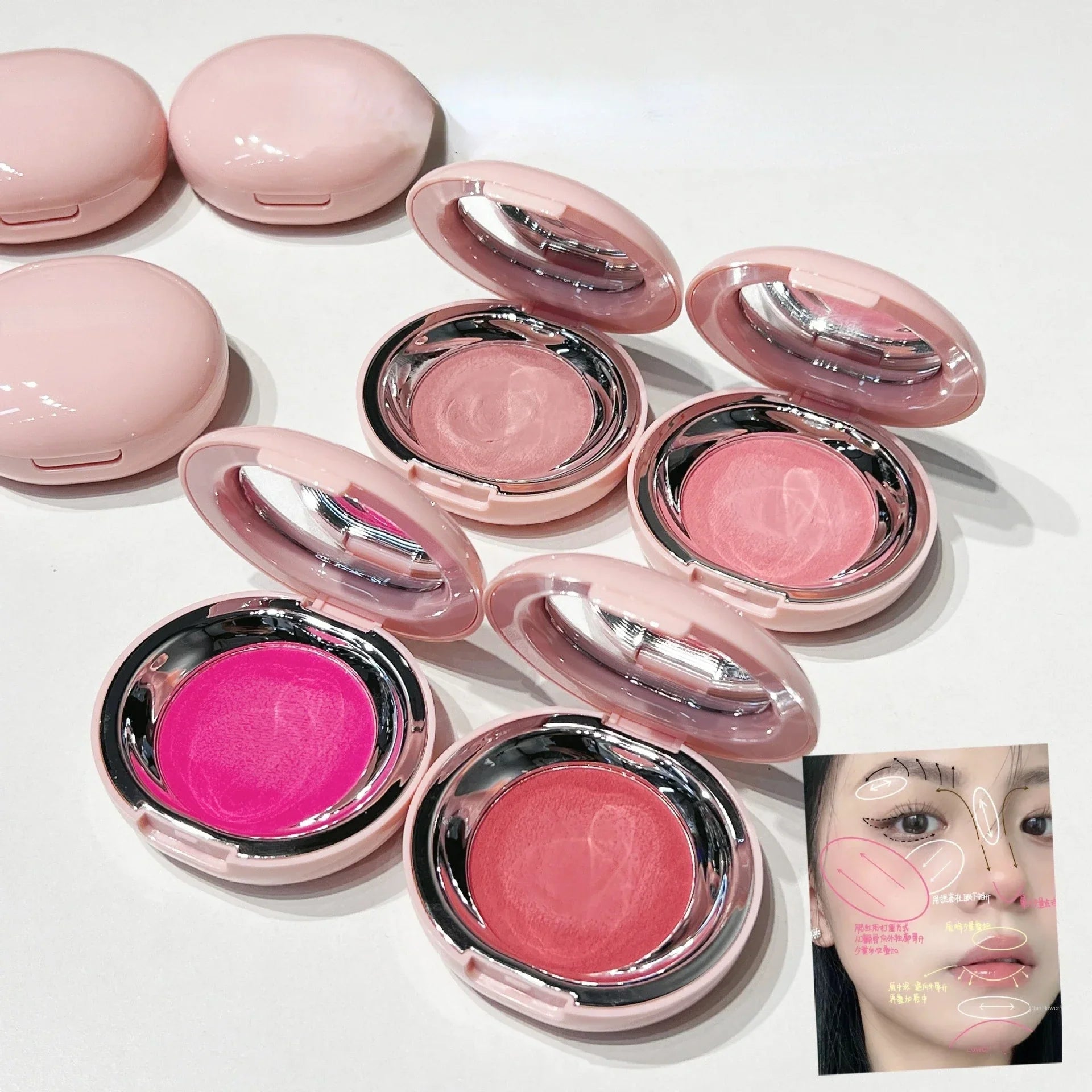 Pink Blusher Mud Palette Face Rouge