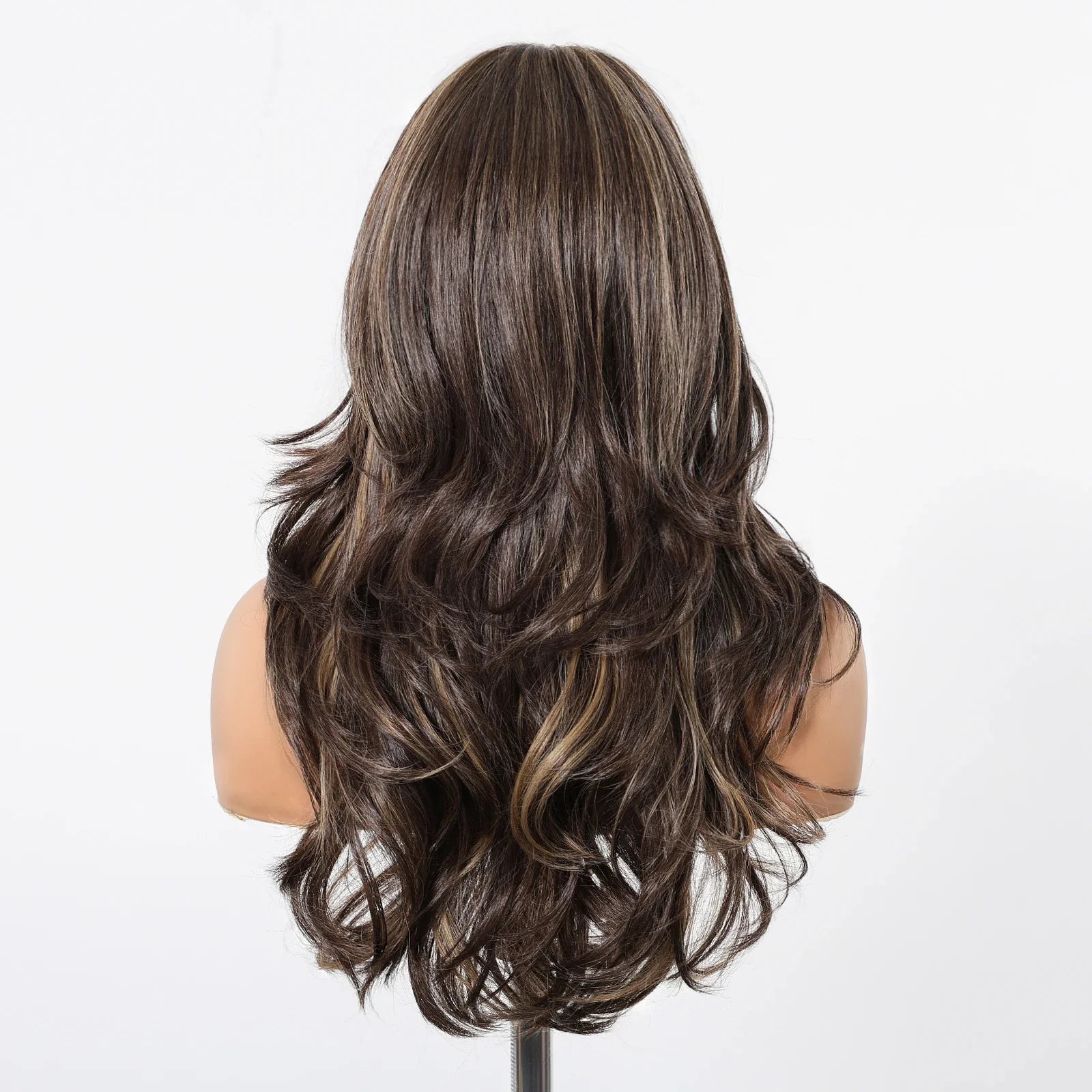 Brown Highlight Synthetic Wigs