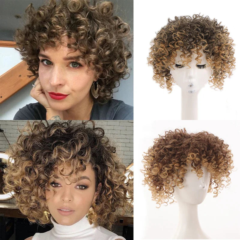 Synthetic Medium Short Afro Curly Hair