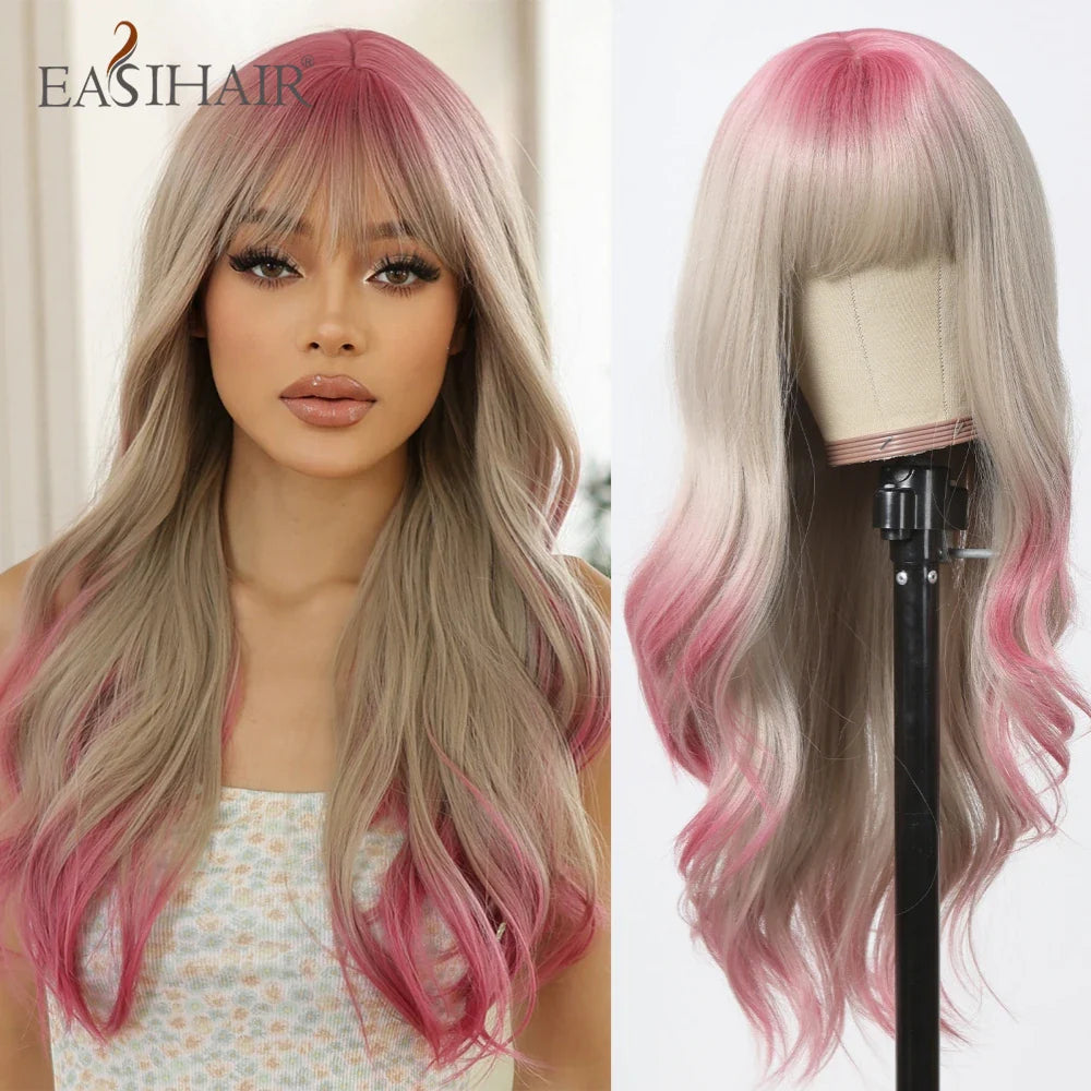 Sandy Blond Wavy Synthetic Wigs