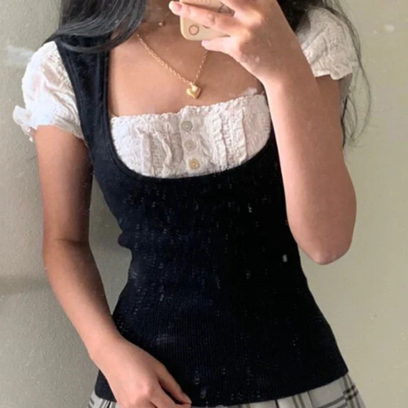 Kawaii Patchwork Women T-shirt