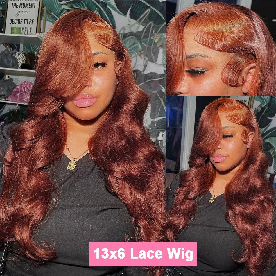 Reddish Brown 13x4 Lace Front Human Hair Wigs