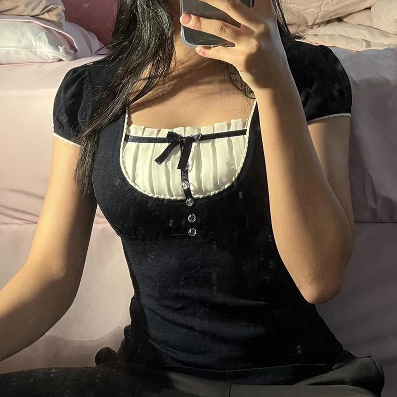 Kawaii Patchwork Women T-shirt