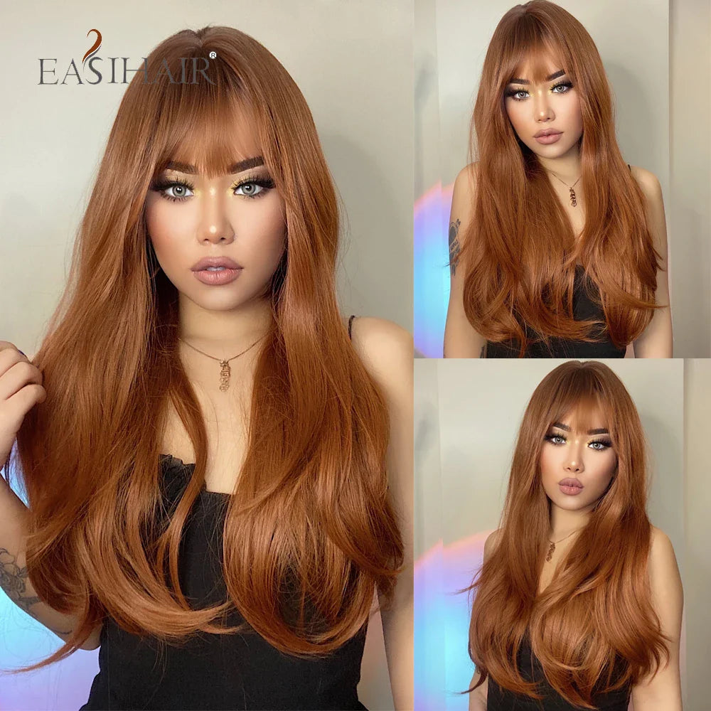 Straight Dark Brown Synthetic Wigs