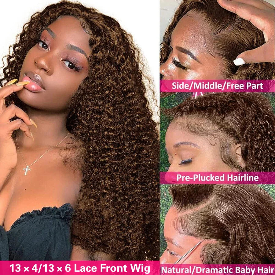 Chocolate Brown Curly Hair Wigs