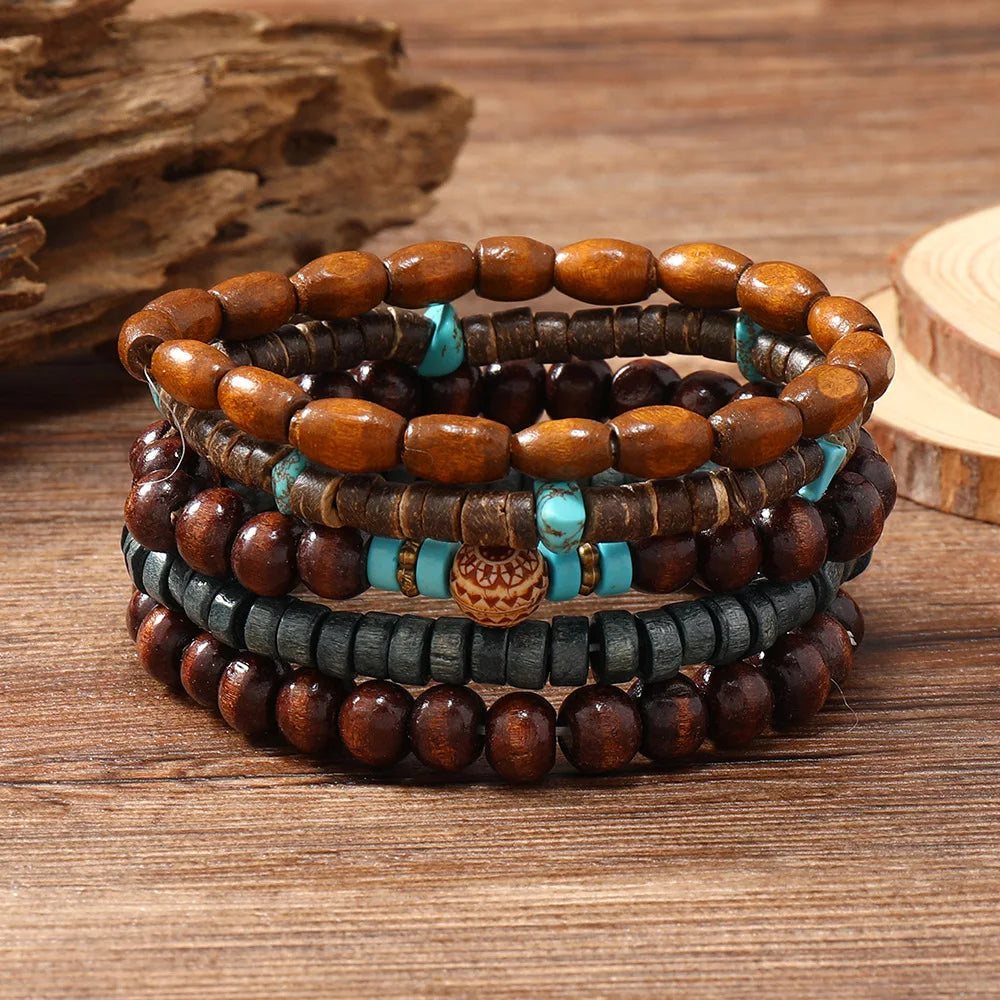 Cross Life Tree Vintage Bronze Ethnic Beads Bracelets