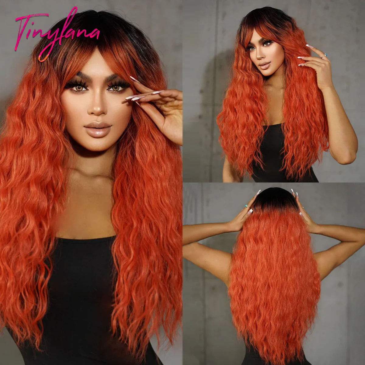 Super Long Curly Chocolate Brown Synthetic Hair Wigs