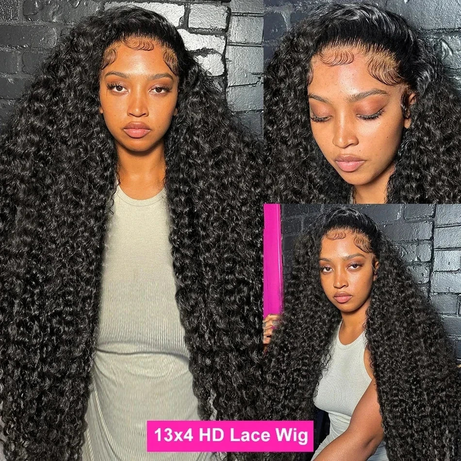 Deep Wave Frontal Hd Lace Curly Hair Wigs
