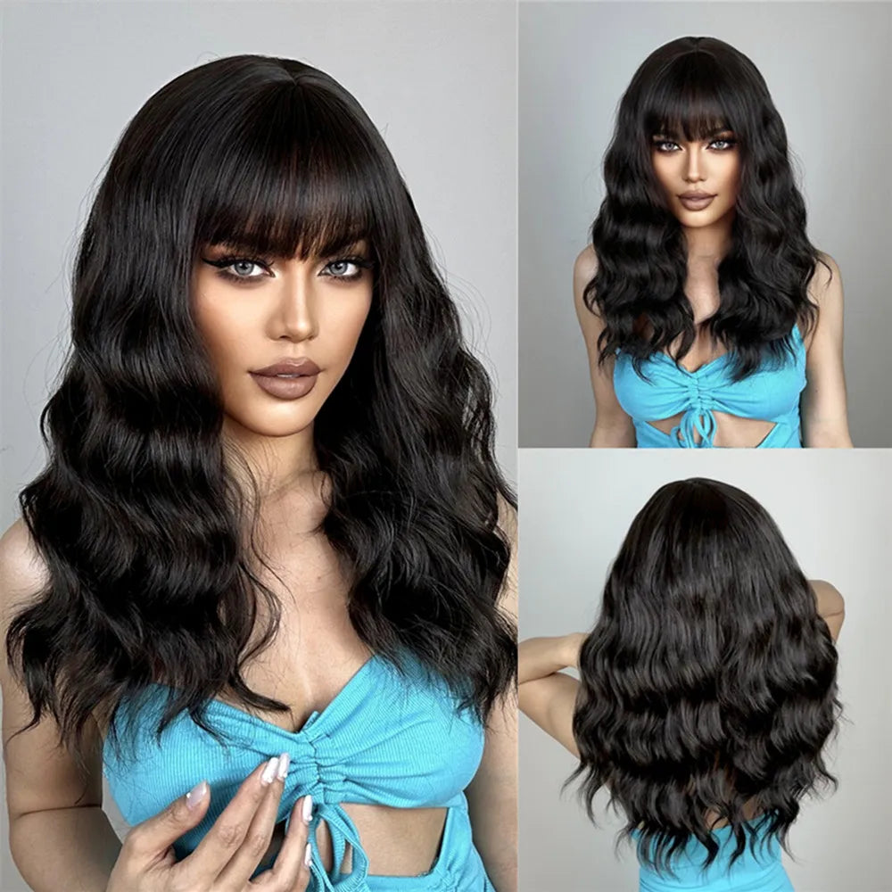 Brown Highlight Synthetic Wigs