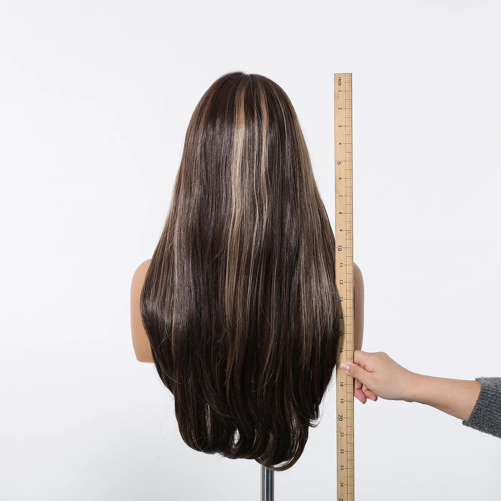 13*6 Lace Frontal Wig Synthetic Hair Blonde Mixed Brown Wig