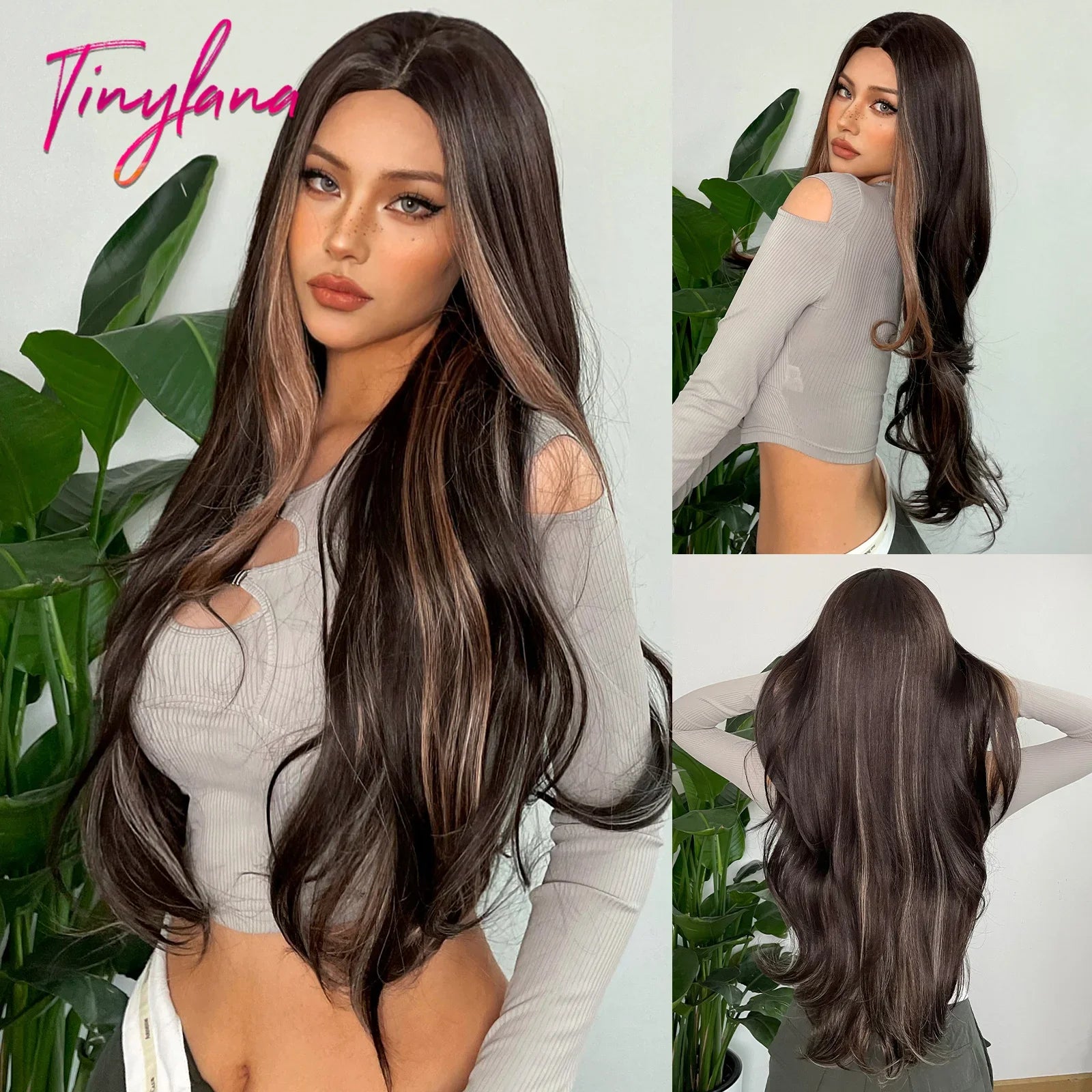 Super Long Curly Chocolate Brown Synthetic Hair Wigs