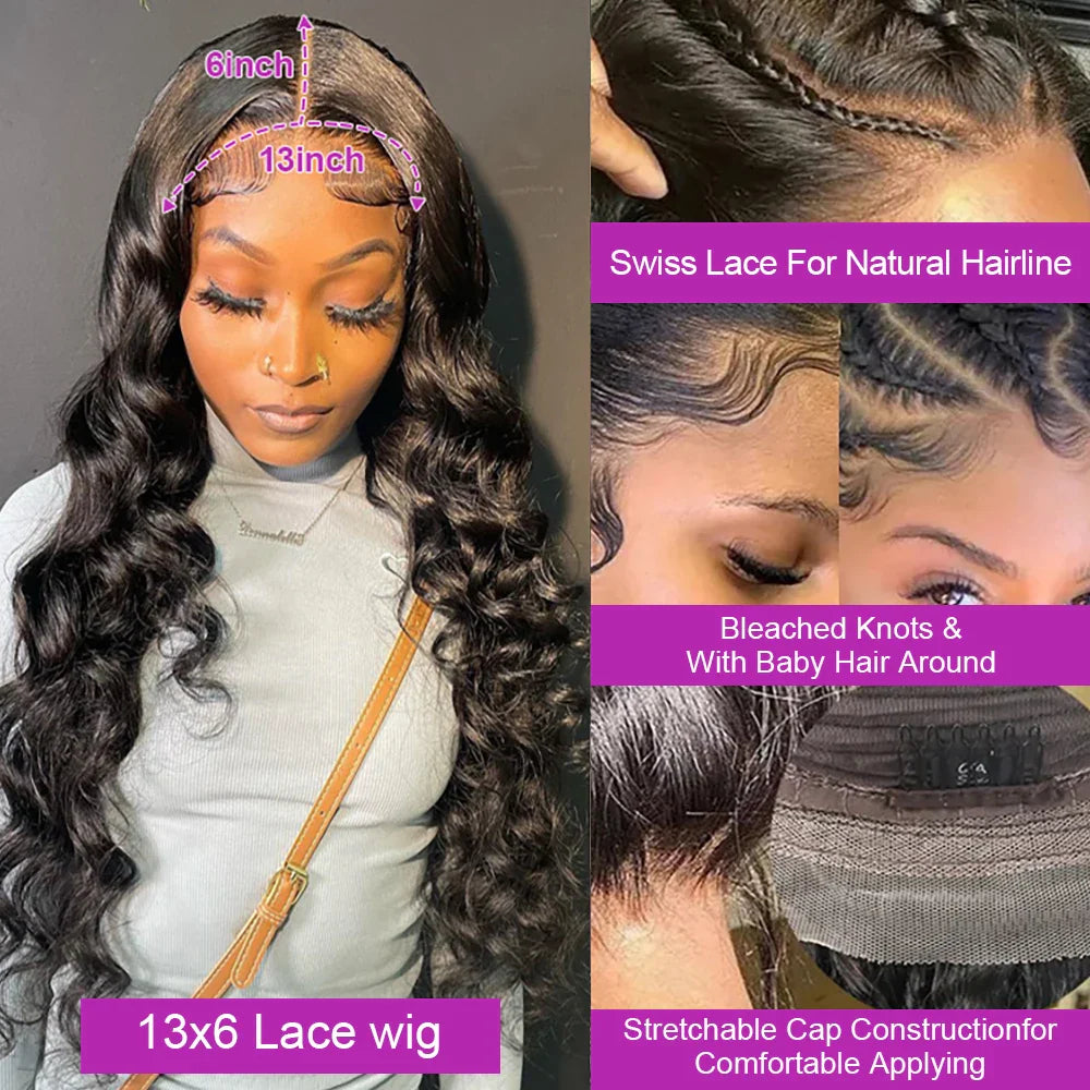 Loose Deep Wave HD Transparent Human Hair Wig