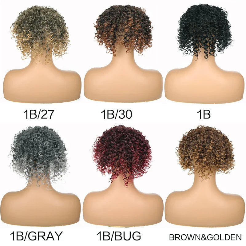 Synthetic Medium Short Afro Curly Hair
