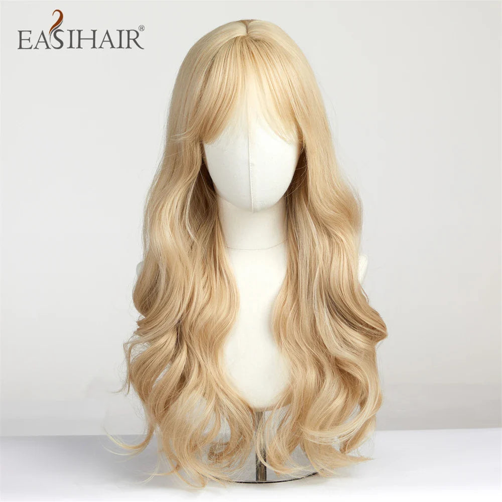 Sandy Blond Wavy Synthetic Wigs
