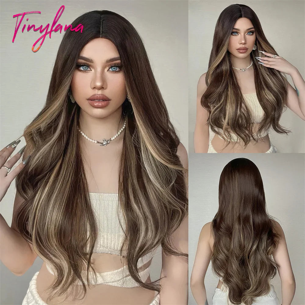 Super Long Curly Chocolate Brown Synthetic Hair Wigs