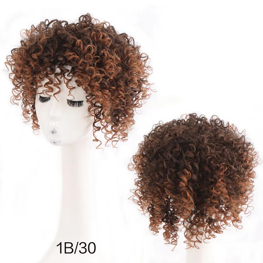 Synthetic Medium Short Afro Curly Hair