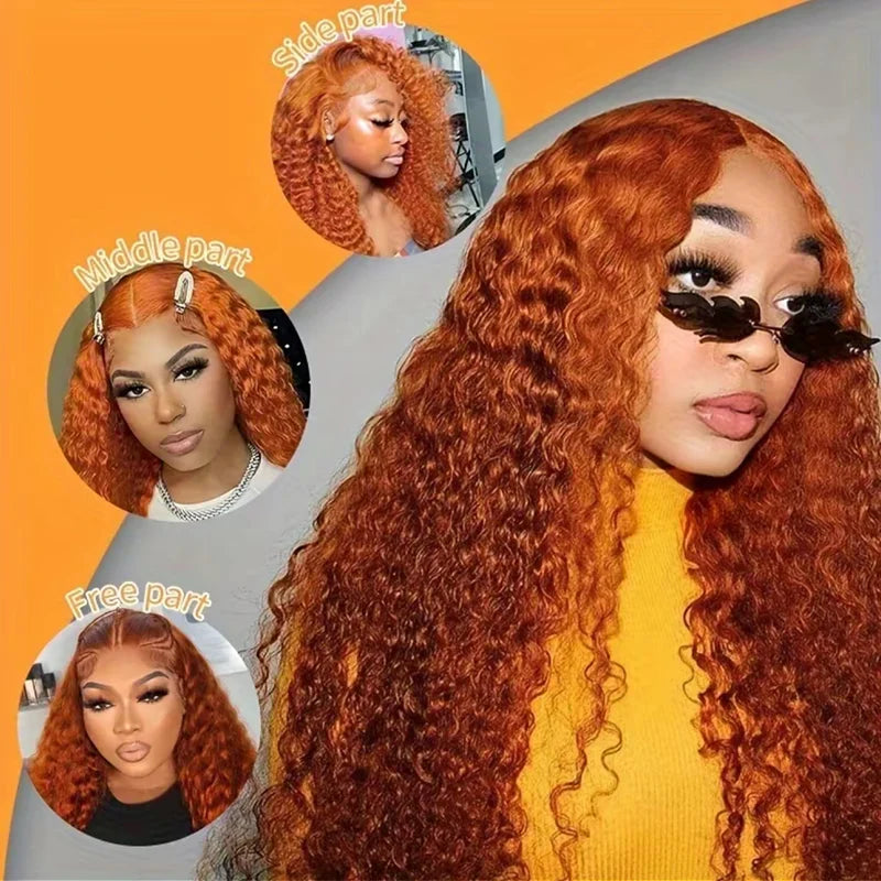 Water Wave Ginger Lace Front Wigs