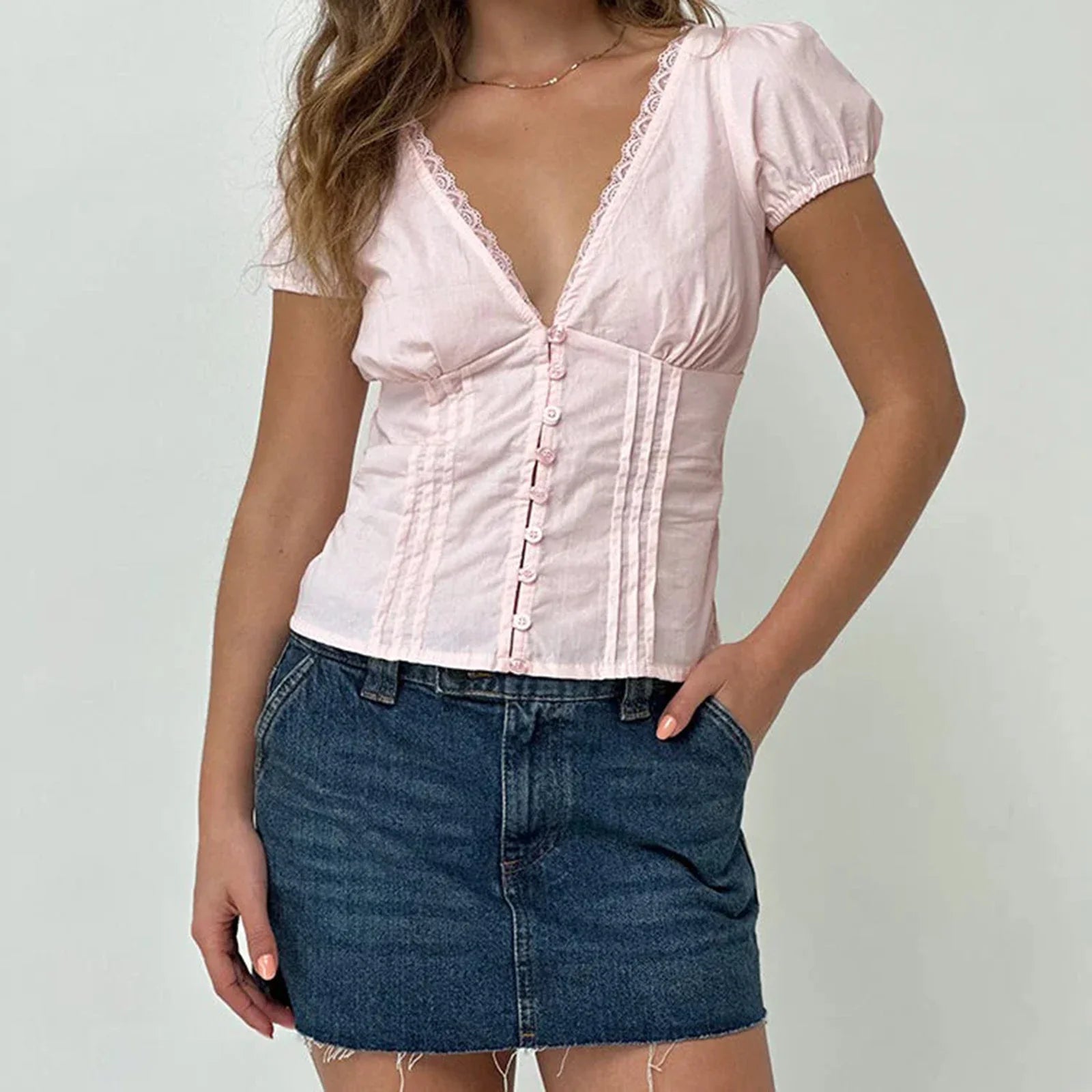 Solid Casual Sweet Crop Tops