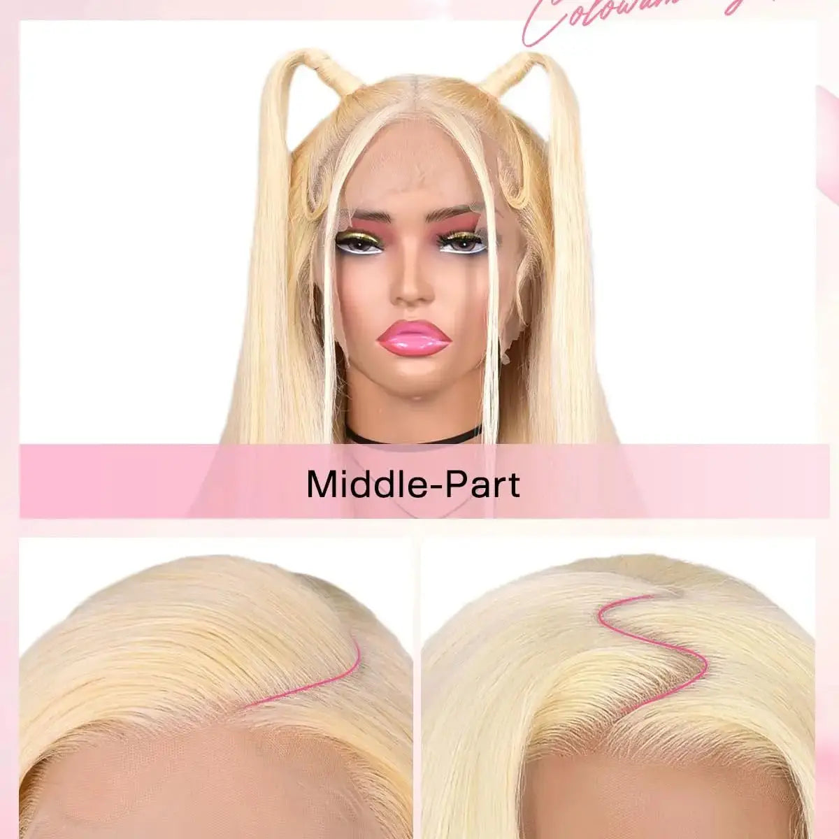 Lace Front Human Hair Blonde Straight Wig