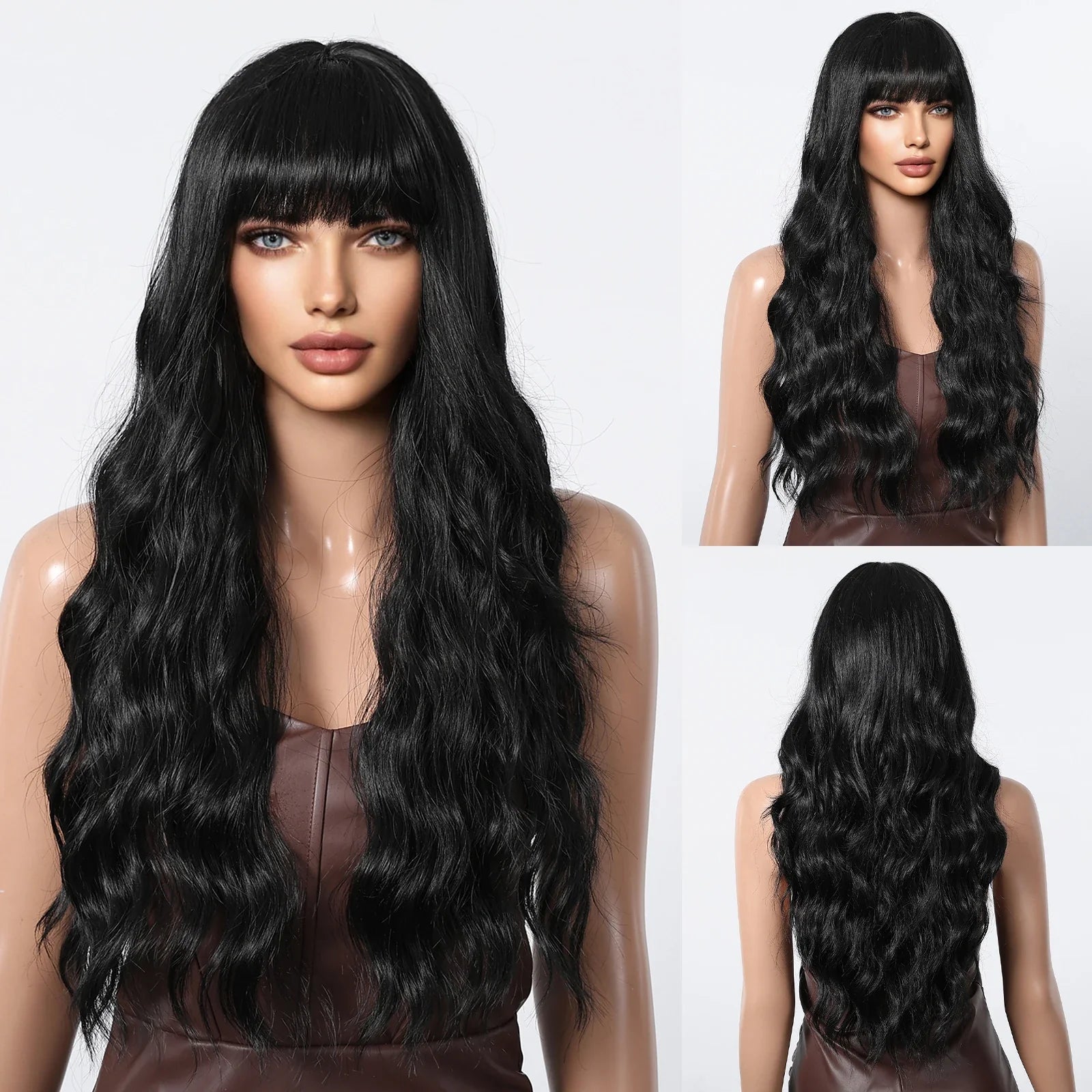 Copper Ginger Long Wavy Synthetic Wigs