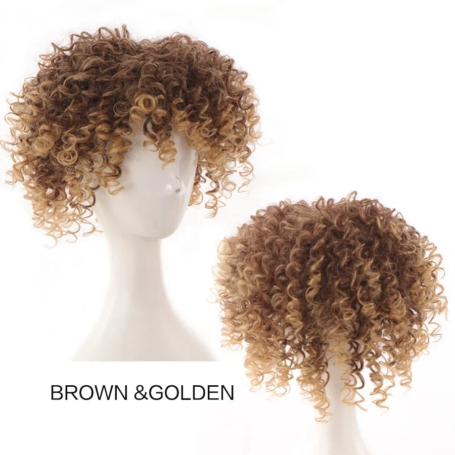 Synthetic Medium Short Afro Curly Hair