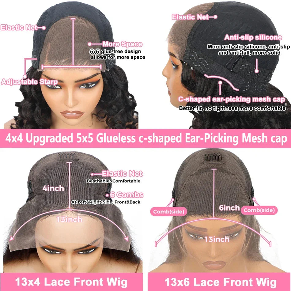 Virgin Remy Hair Lace Closure Wigs