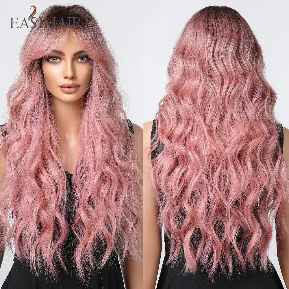 Blonde Golden Long Straight Synthetic Wigs