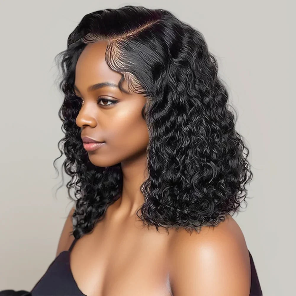 Black Curly Deep Water Curly Wigs