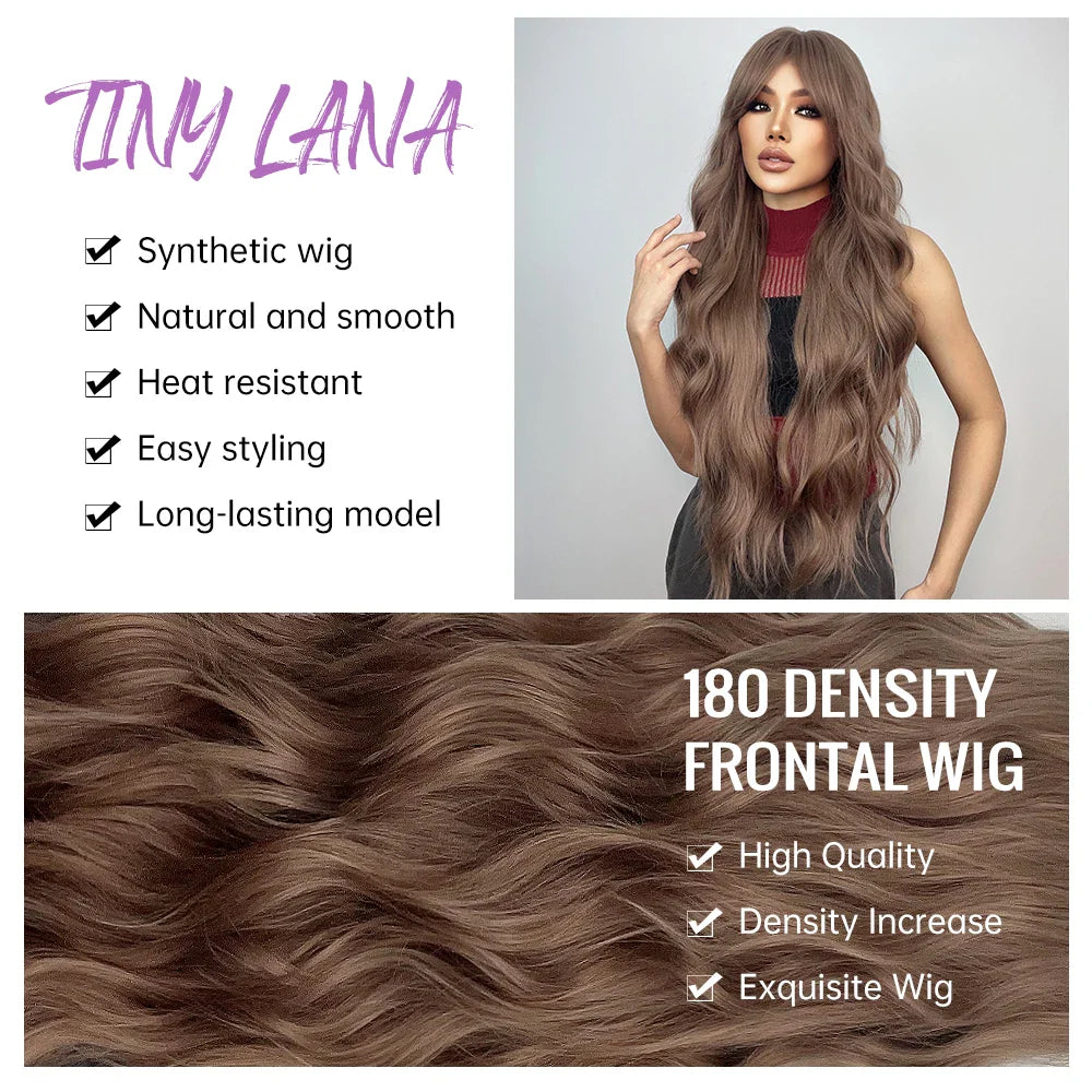 Super Long Curly Chocolate Brown Synthetic Hair Wigs