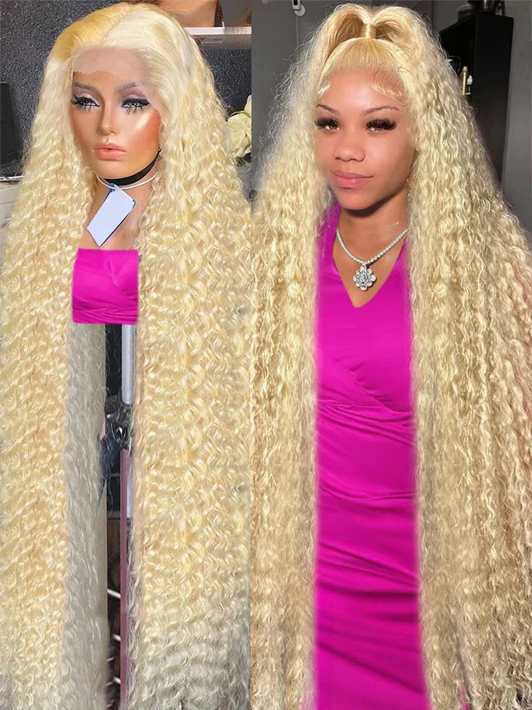 Honey Blonde Curly Human Hair Wigs