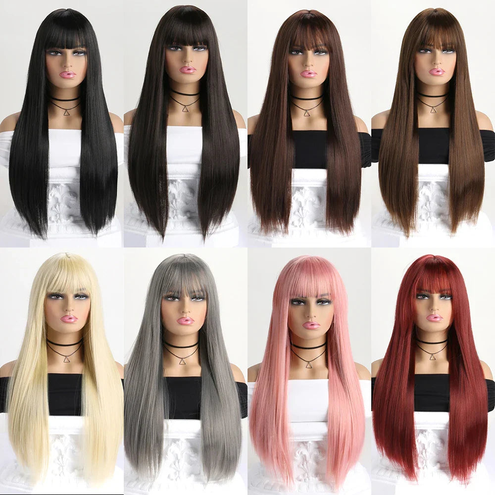 Long Straight Synthetic Wigs
