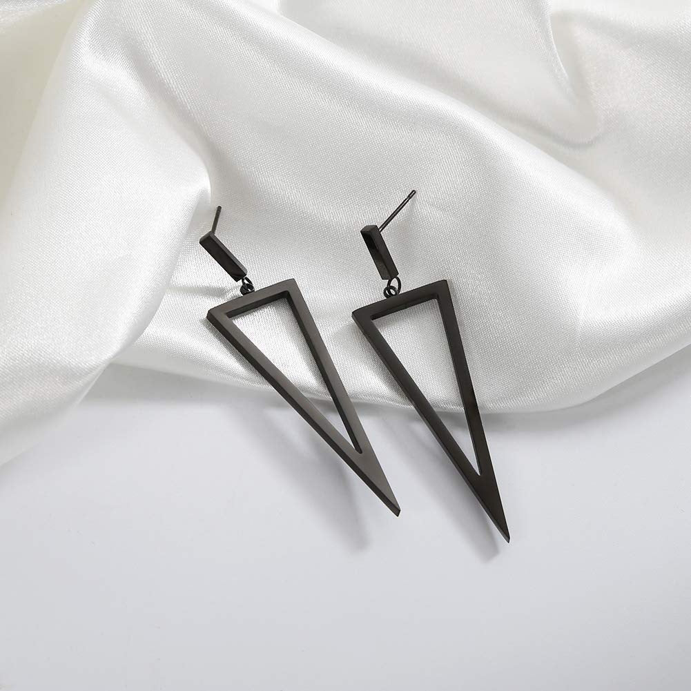 Black Triangle Earrings