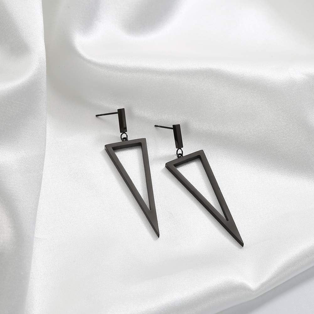 Black Triangle Earrings
