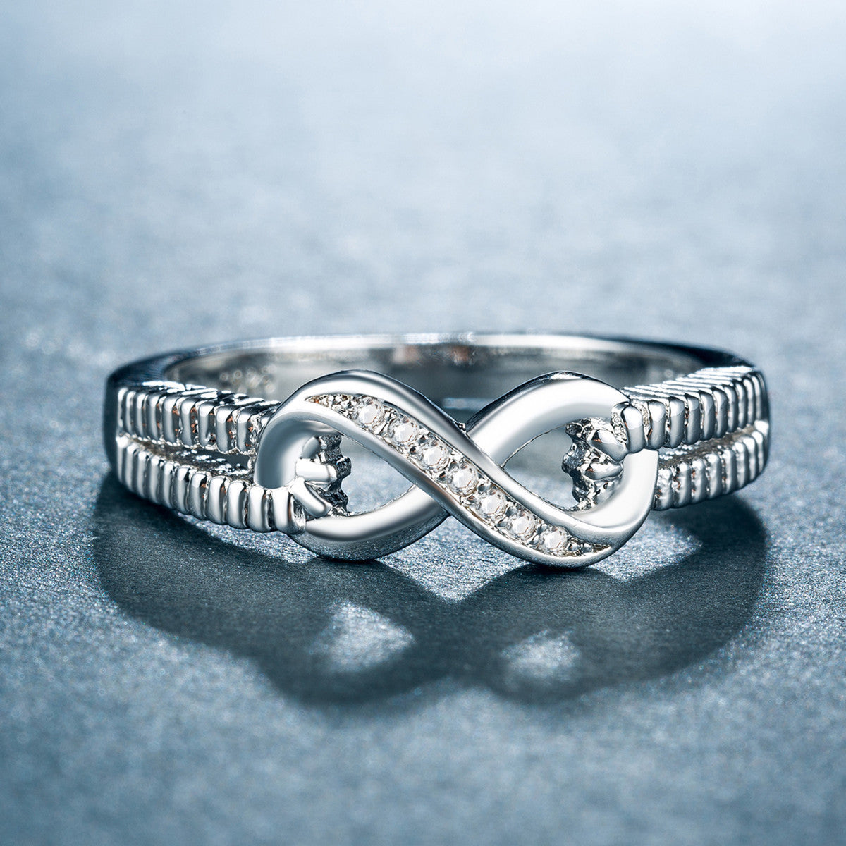 Copper Plated Gold and Zircon Wedding Rings