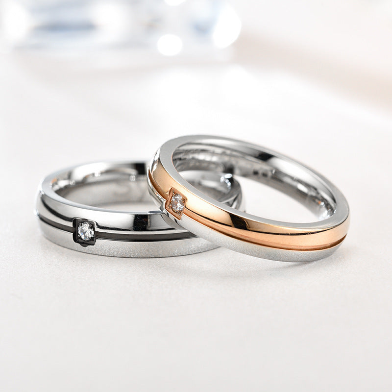 Titanium Simplicity Cubic Zirconia Rings