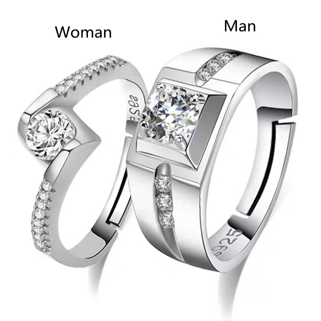 Tail Heart-shaped Couple Rings
