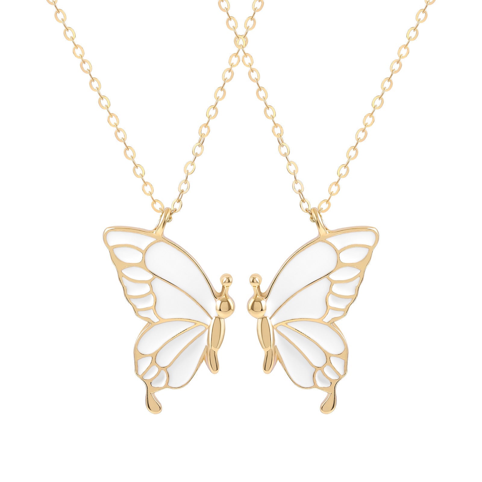 Detachable Butterfly Couple Necklaces