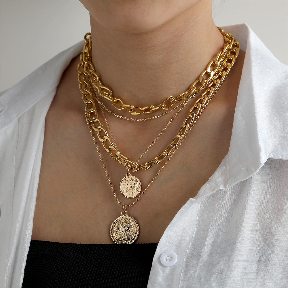 Multilayer round heads like pendant necklaces