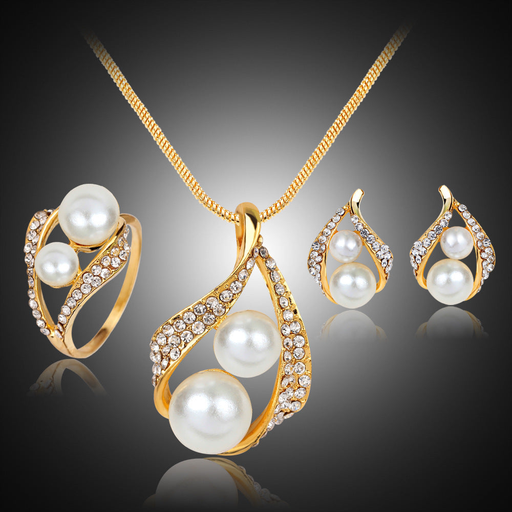Three-piece Set Of Earrings Necklaces Rings
