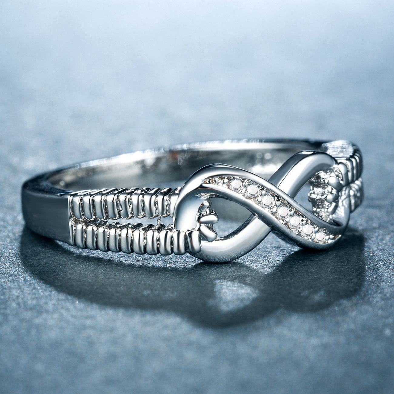 Copper Plated Gold and Zircon Wedding Rings