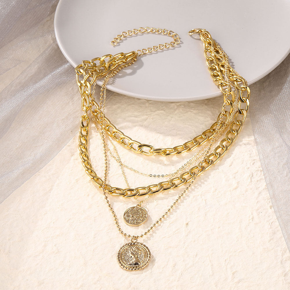 Multilayer round heads like pendant necklaces