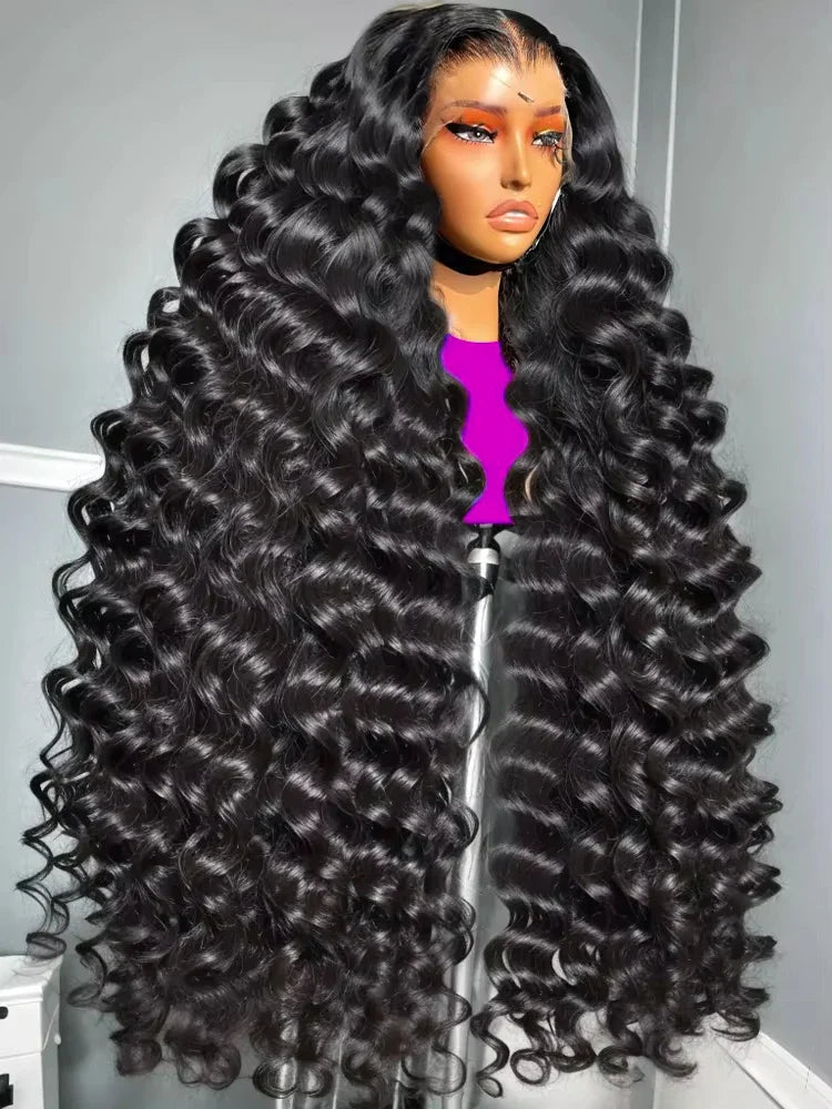 Loose Black Deep Wave HD Lace Frontal Wig