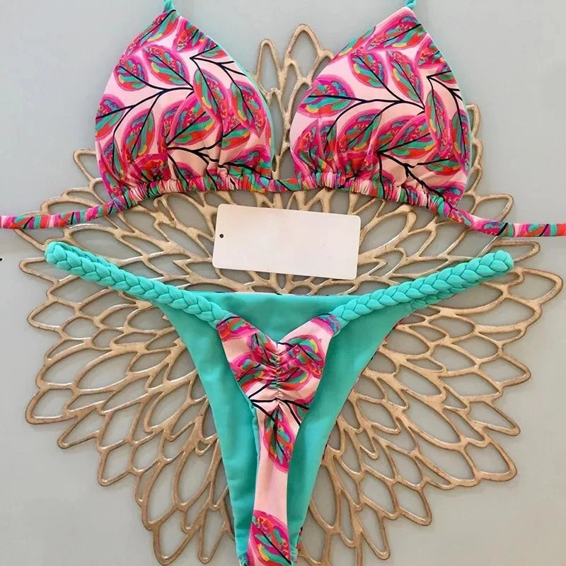 Split Print Swimwear