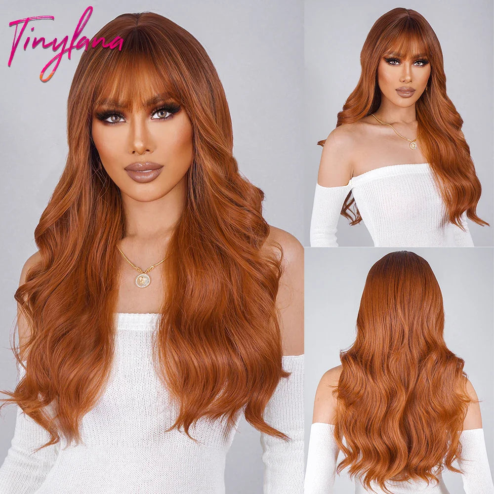 Super Long Curly Chocolate Brown Synthetic Hair Wigs