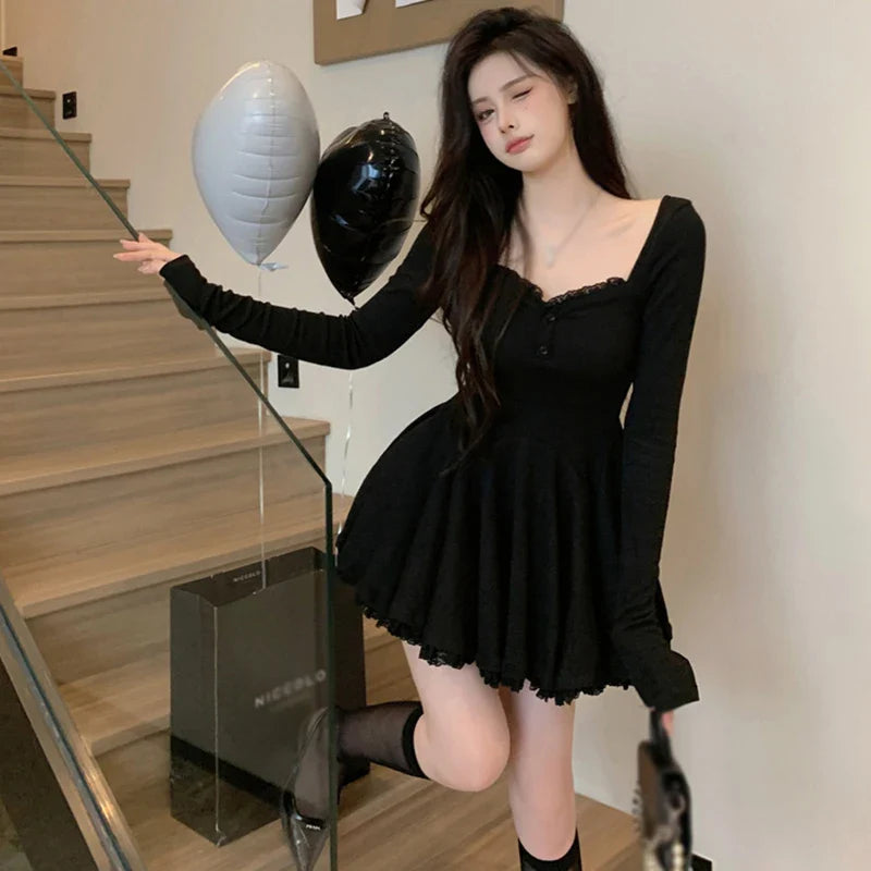 French Style Waist Closed Dress