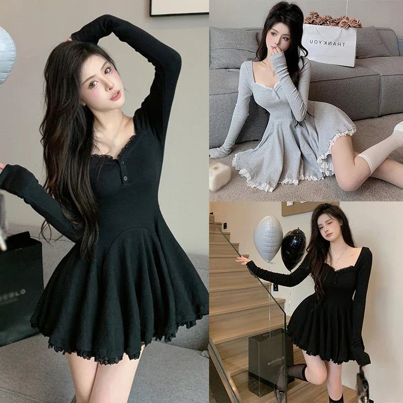 French Style Waist Closed Dress