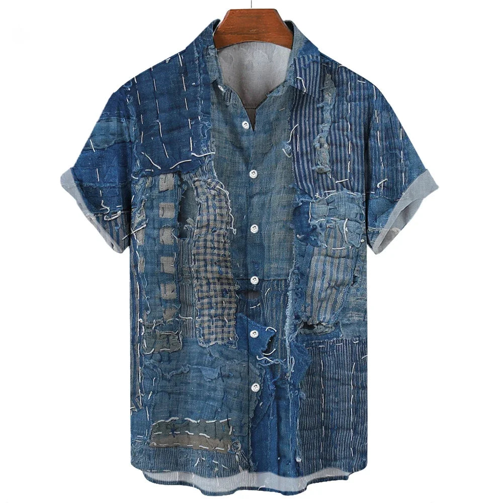 Patchwork Design Printed Pattern Shirts