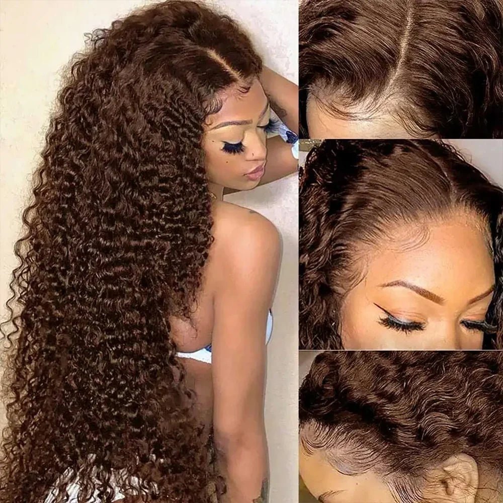 Chocolate Brown Curly Hair Wigs